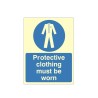 Protective Clothing Must Be Worn Photoluminescent Sign