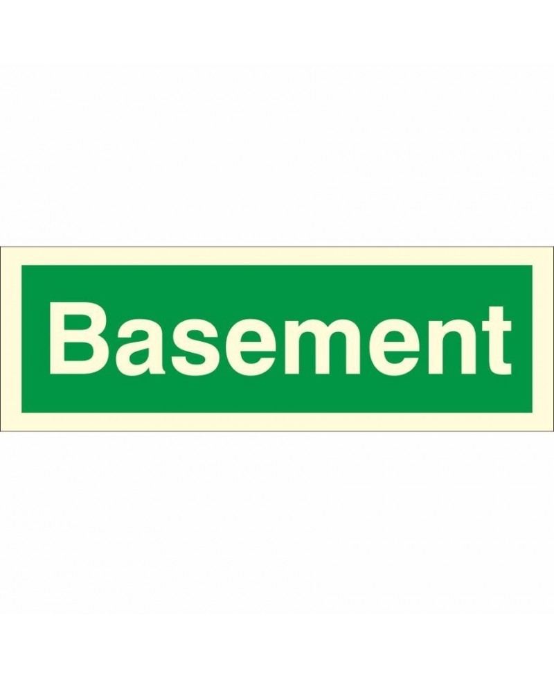 Photoluminescent Basement Stairway Identification Sign