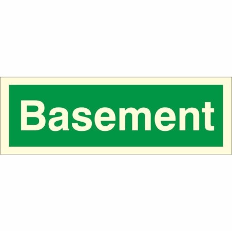 Photoluminescent Basement Stairway Identification Sign