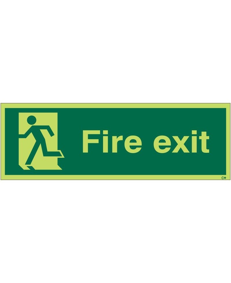 Photoluminescent Fire Exit Sign - Class C