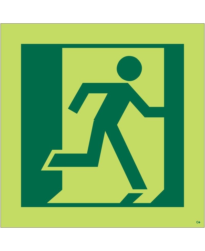 Photoluminescent "Man Running Right" Symbol Sign - Class C