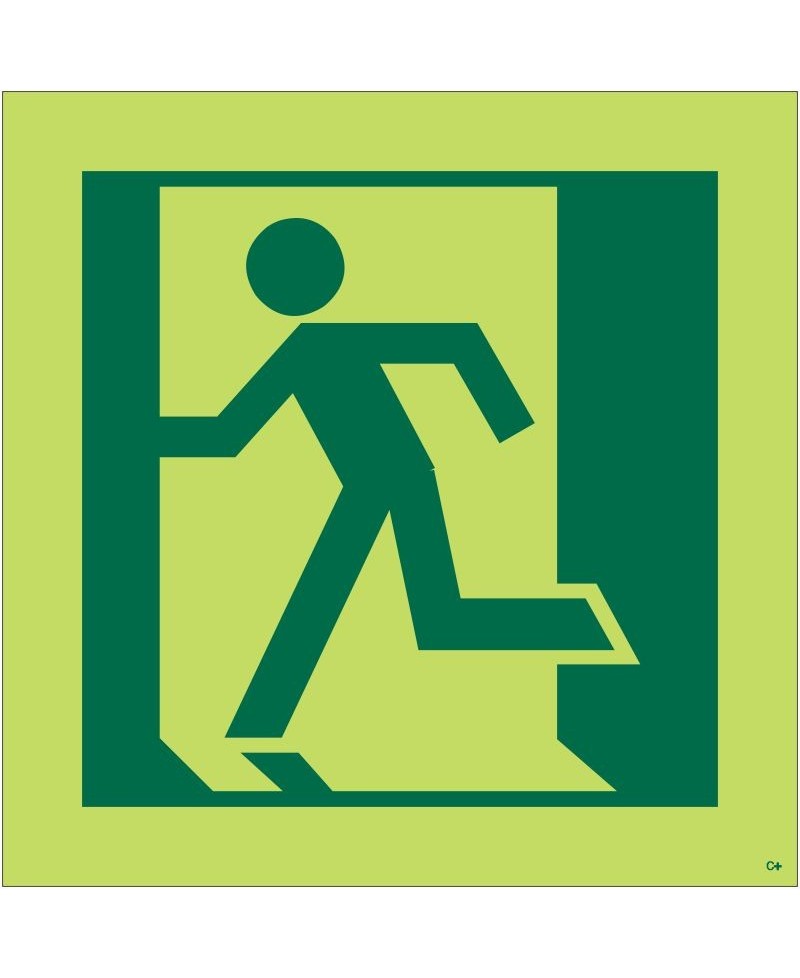 Photoluminescent "Man Running Left" Symbol Sign - Class C