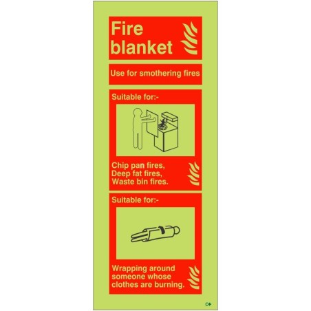 Glow in the Dark Fire Blanket Sign - Class C