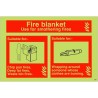 Glow In The Dark Fire Blanket Fire Extinguisher Sign