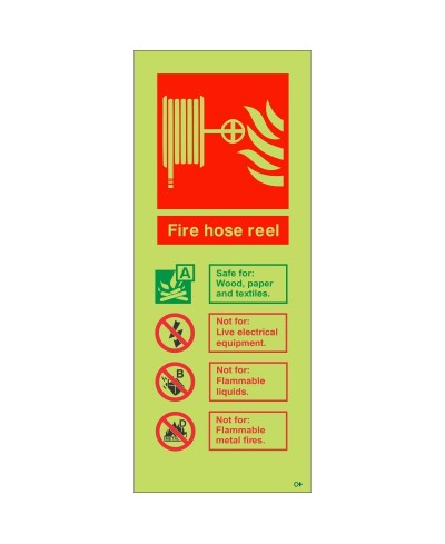 Glow in the Dark Fire Hose Reel Sign - Class C