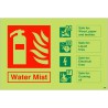 Glow in the Dark Water Mist Fire Extinguisher Sign