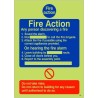 Photoluminescent Fire Action Sign