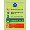 3 Point Glow In The Dark Fire Action Sign - Your Assembly Point Is