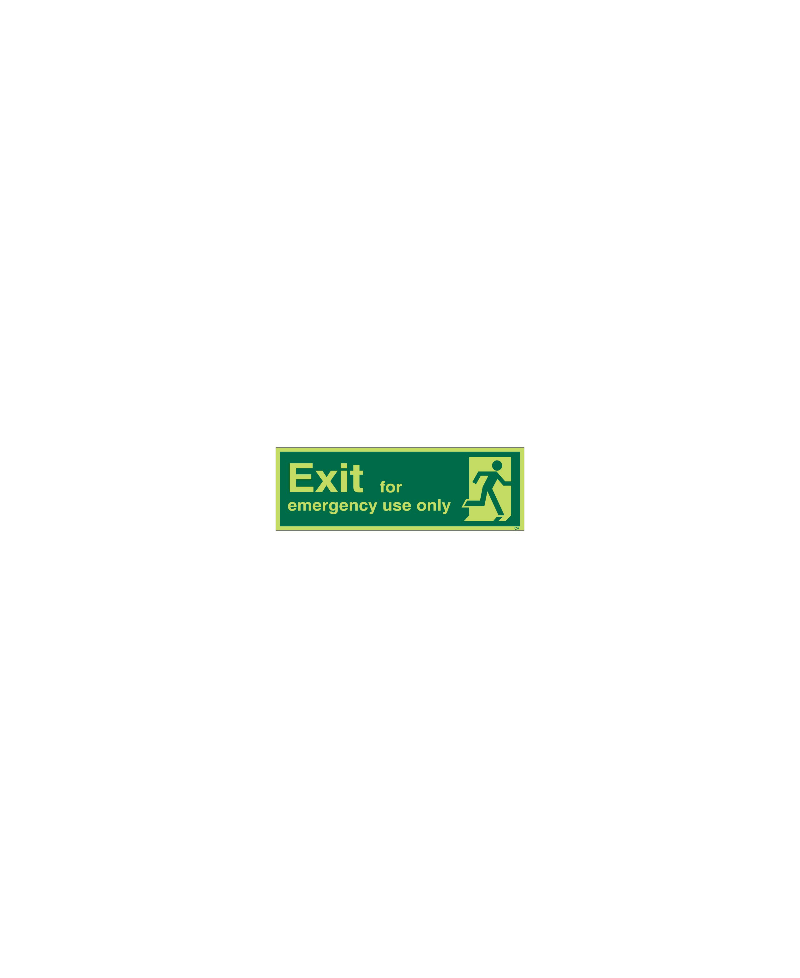 Photoluminescent Exit For Emergency Use Only Sign - Class C