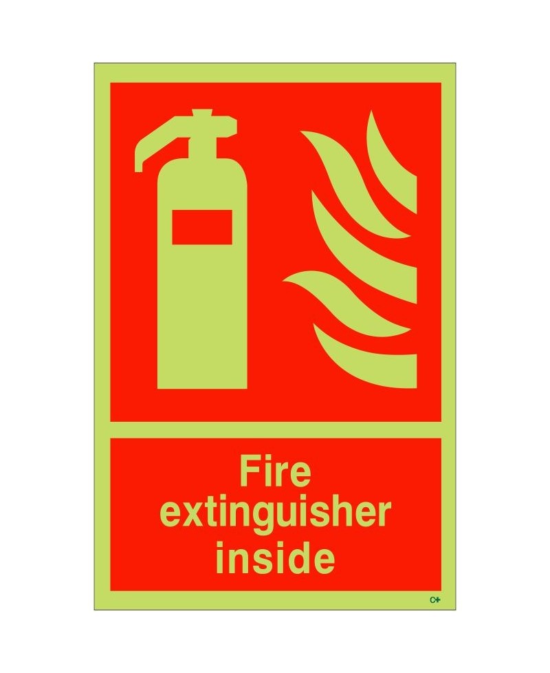 Glow in the Dark Fire Extinguisher Inside Sign - Class C