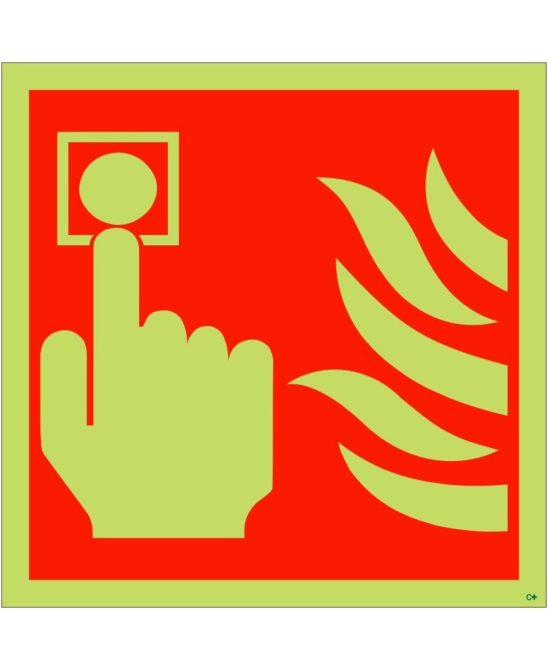 Glow in the Dark Fire Alarm Symbol Sign - Class C