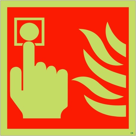 Glow in the Dark Fire Alarm Symbol Sign