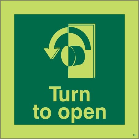 Glow in the Dark Turn To Open Arow Left Sign