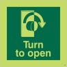 Glow in the Dark Turn To Open Arrow Right Sign