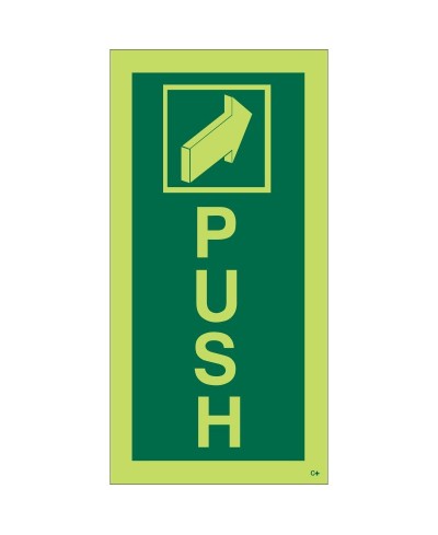 Photoluminescent Push Door Sign - Class C