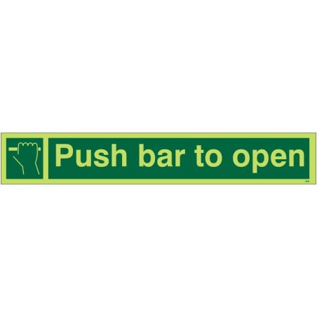 Glow in the Dark Push Bar To Open Sign