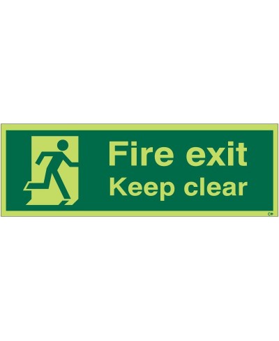 Fire Exit Keep Clear Running Man Right Sign