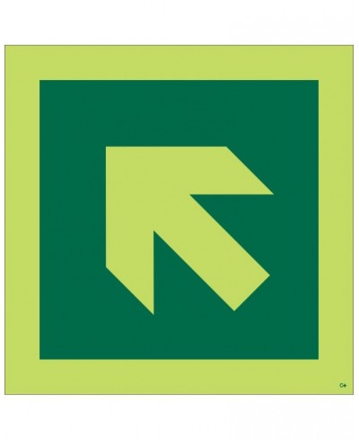 Glow in the Dark Up Left Arrow Sign