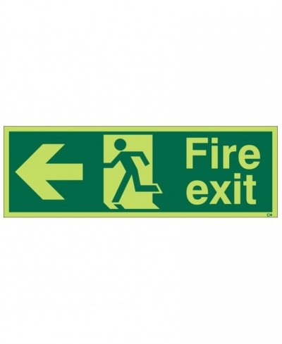 Extra Large Glow in the Dark Fire Exit Left Sign