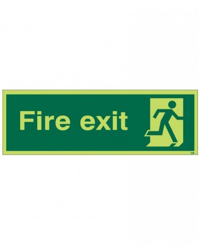 Extra Large Glow in the Dark Fire Exit Running Man Right Sign