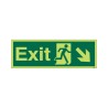 Glow in the Dark Exit Arrow Down Right Sign