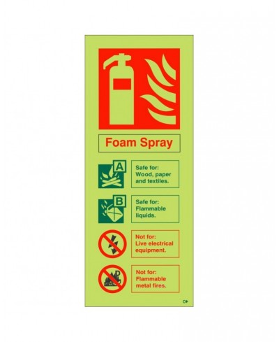 Glow in the Dark Foam Spray Fire Extinguisher Sign