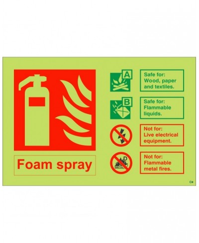 Glow In the Dark Foam Spray Fire Extinguisher Sign