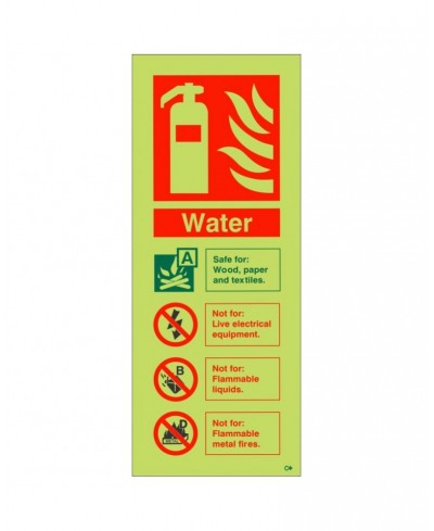 Glow in the Dark Wet Chemical Fire Exinguisher Sign