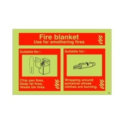 Glow In the Dark Fire Blanket Fire Sign Glow In the Dark Fire Blanket Fire Sign