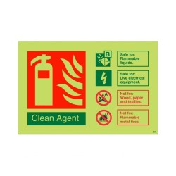 Glow In The Dark Clean Agent Fire Extinguisher ID Sign Glow In The Dark Clean Agent Fire Extinguisher ID Sign 150mm X 100mm
