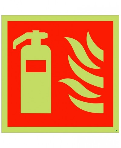 Glow in the Dark Fire Extinguisher Symbol Sign
