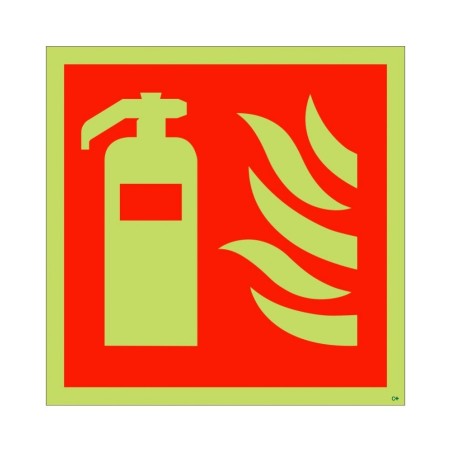 Glow in the Dark Fire Extinguisher Symbol Sign