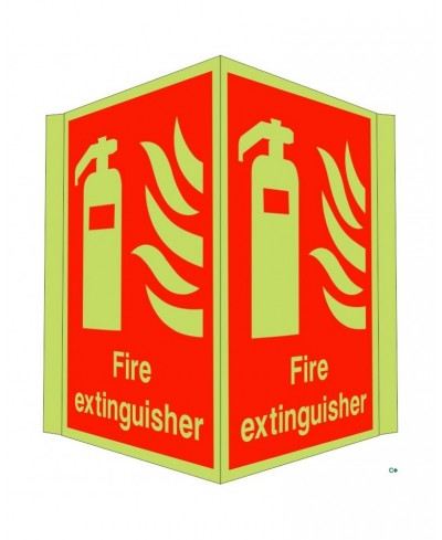Photoluminescent Fire Extinguisher Projecting Sign