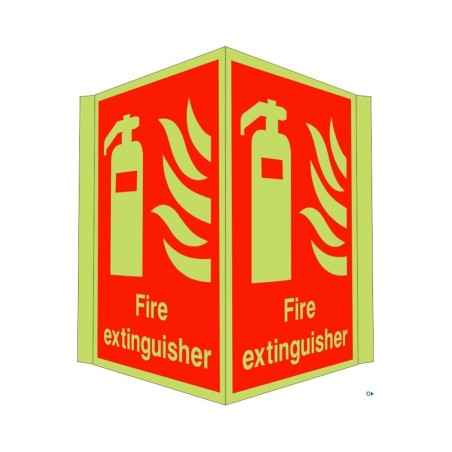 Photoluminescent Fire Extinguisher Projecting Sign Sign