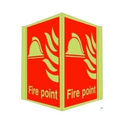 Glow in the Dark Fire Point Projecting Sign Photoluminescent Fire Point Projecting Sign