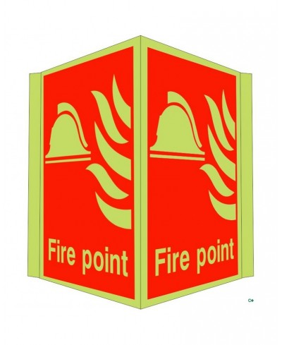 Photoluminescent Fire Point Projecting Sign
