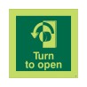 Glow in the Dark Turn To Open Anti-Clockwise Sign