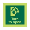 Glow in the Dark Turn Clockwise to Open Sign