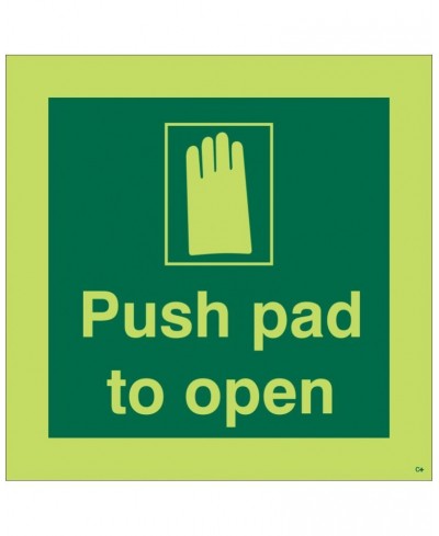 Photoluminescent Push Pad To Open Sign