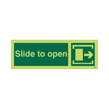 Glow in the Dark Slide To Open Right Sign