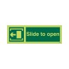 Glow in the Dark Slide To Open Arrow Left Sign