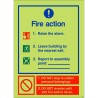 Fire Action Sign 150 x 200mm