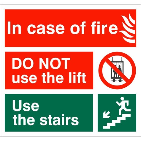 Fire Instruction Sign 150 x 150mm