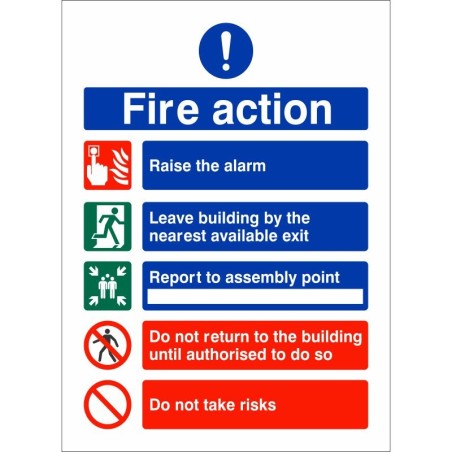 Raise The Alarm Fire Action Notice Sign