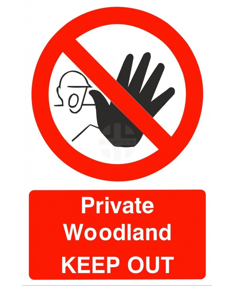 Private Woodland Keep Out Sign