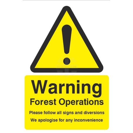 Warning Forest Operations (Please Follow Signs) Sign