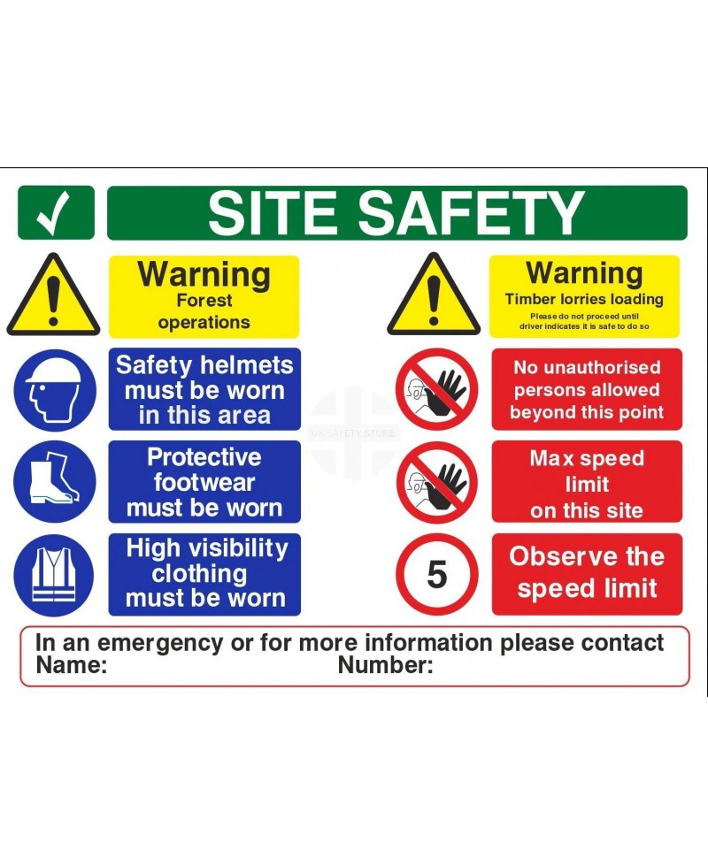 Site Safety Warning Forest Operations Sign