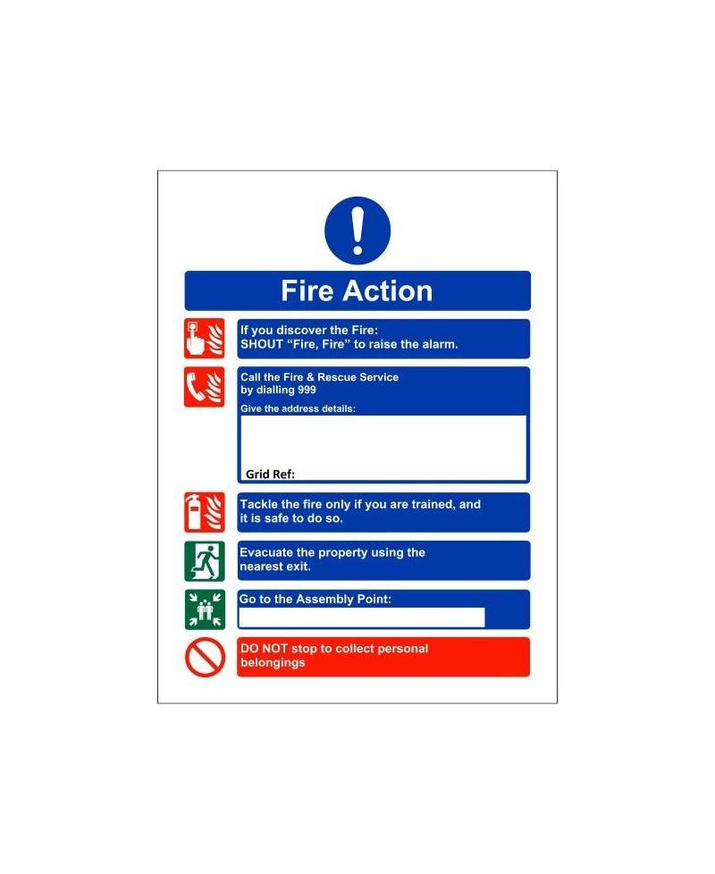 Shout Fire Fire - Fire Action Notice Sign (For Holiday Lets)