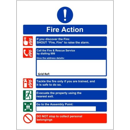 Shout Fire Fire - Fire Action Notice Sign (For Holiday Lets)