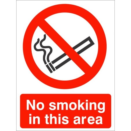 No Smoking In This Area Sign